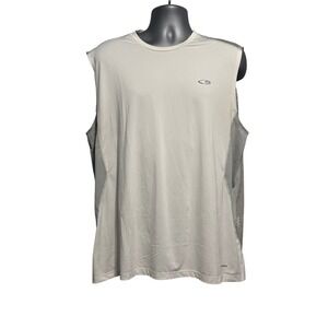 Champion Duo Dry Mens XL Gray Sleeveless Performance Training Shirt Mesh white